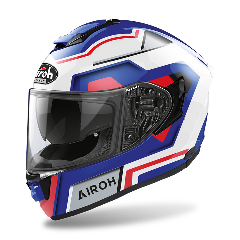 -40% AIROH CASCO INTEGRALE ST.501 SQUARE BLUE/RED GLOSS