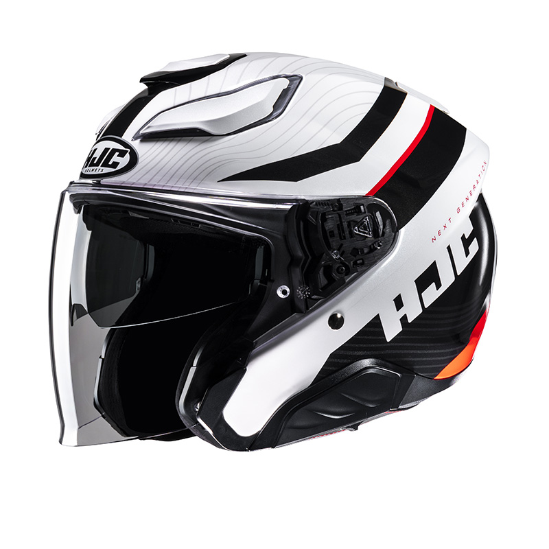 HJC CASCO JET F31 NABY BIANCO NERO ROSSO GLOSS
