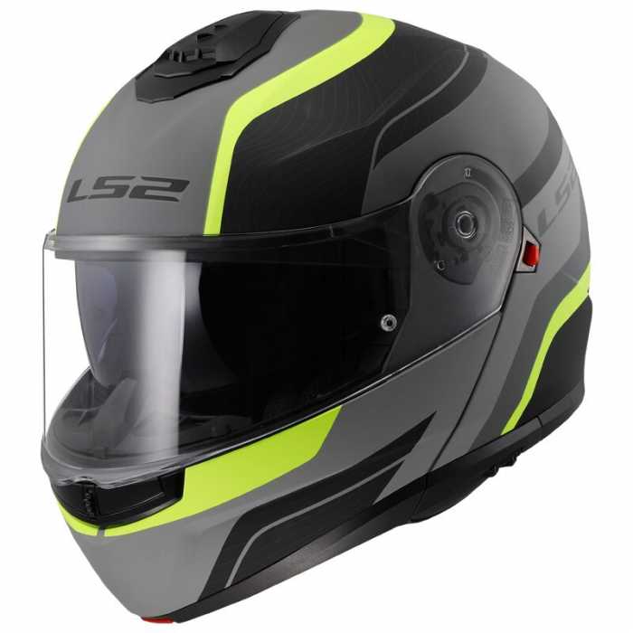 LS2 CASCO APRIBILE STROBE 2 FF908 MONZA MATT BLACK H-V YELLOW