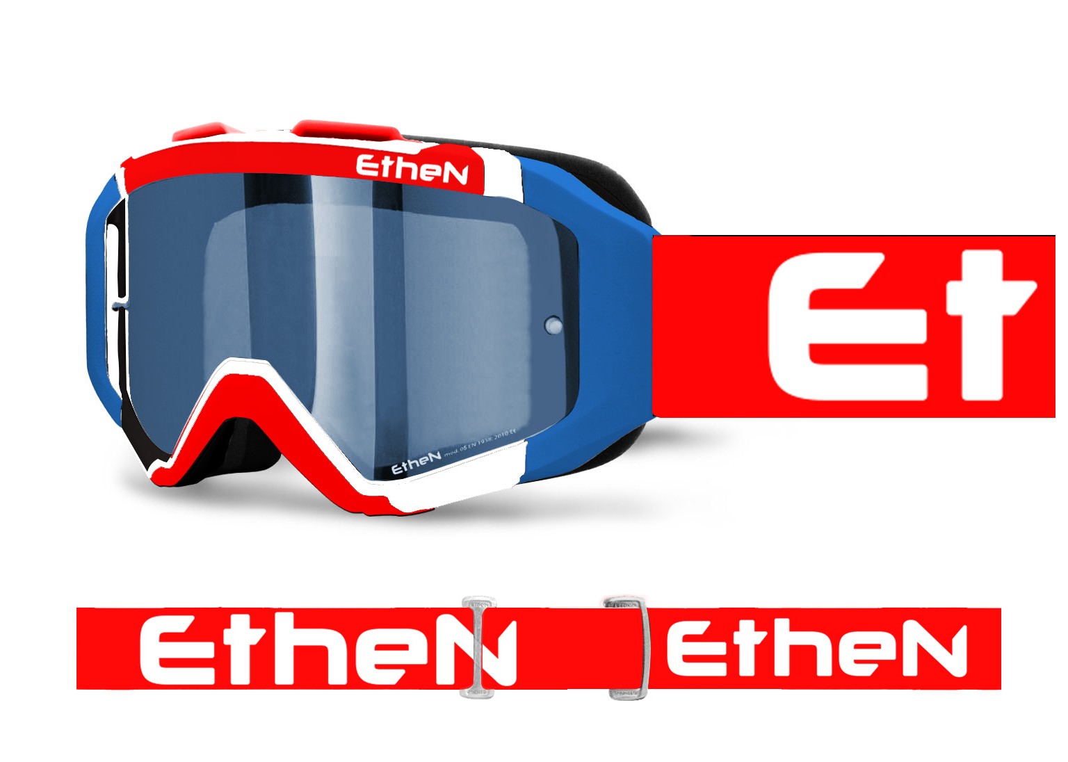 ETHEN MASCHERA 05R MX05165 LENTE SPECCHIATA AZZURRA