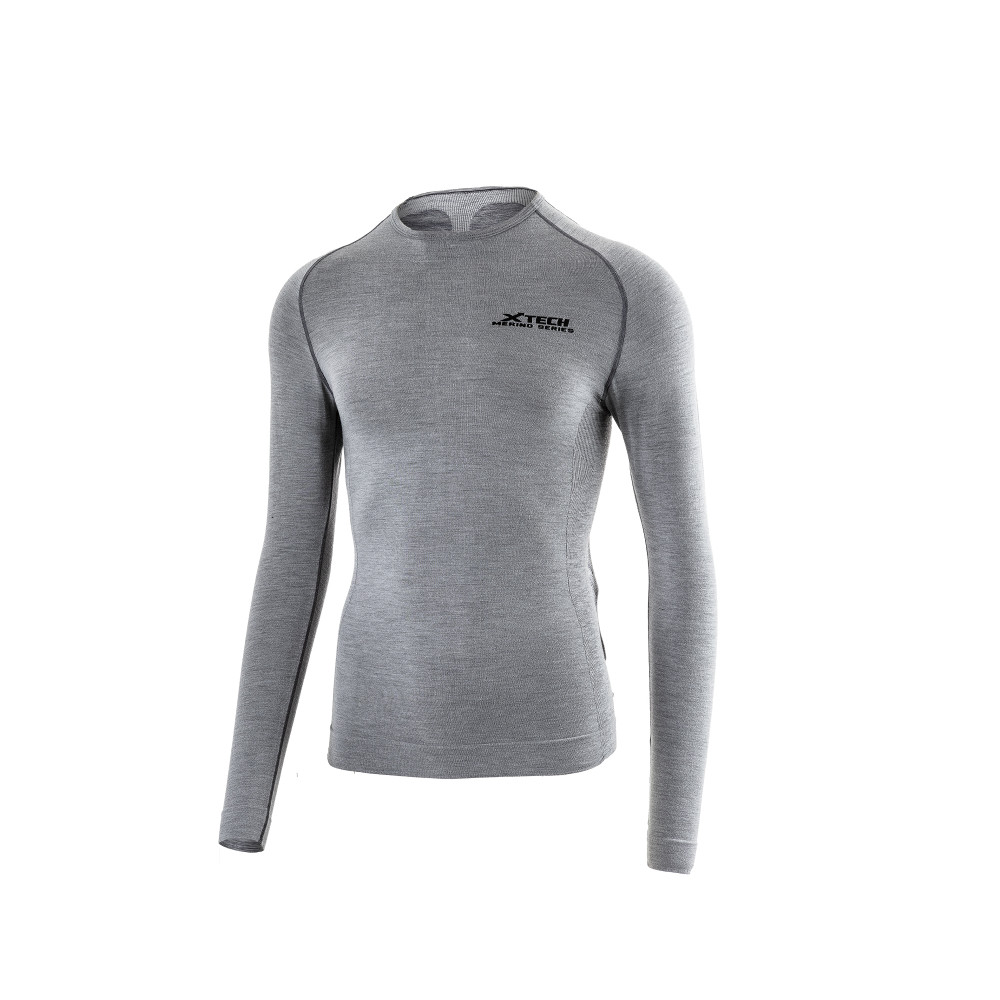 XTECH MERINO-TECH MAGLIA INTIMO MANICHE LUNGHE, GRIGIO