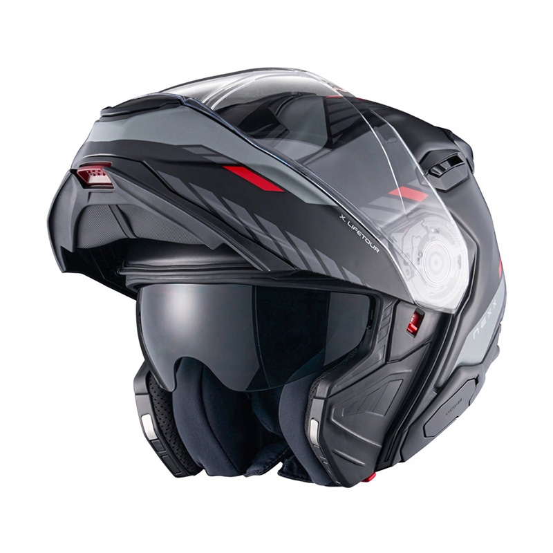 NEXX CASCO MODULARE X.LIFETOUR GLOBE BLACK RED MATT