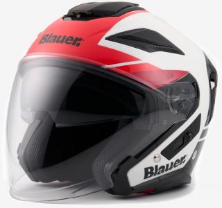 BLAUER CASCO JET JJ-01 WHITE RED GLOSSY