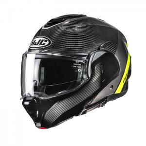 HJC CASCO MODULARE F100 CARBON STAN RIGA GIALLA