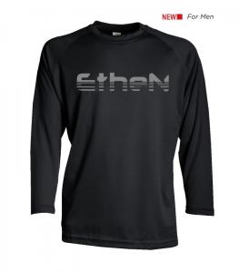 T-SHIRT MANICA LUNGA ETHEN NERA / LOGO GRIGIO